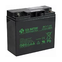 Батарея B.B. Battery серия BC, BC17-12, напряжение 12В, емкость 17Ач (разряд 20 часов), макс. ток разряда (5 сек.) 255А, макс. ток заряда 5.1A, свинцово-кислотная типа AGM, клеммы B1, ДxШxВ 181x76x166мм., вес 5.62кг., срок службы 5-7 лет/ B.B. Battery ser