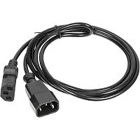 Кабель с разъемом С13 - С14 на проводе ПВС 3x1,0 2.8 метра, черный/ Cable with connector C13 - C14 on wire PVC 3x1.0 2.8 meter, black (PVC-AP 3X1.0 C13C14 2.8M)