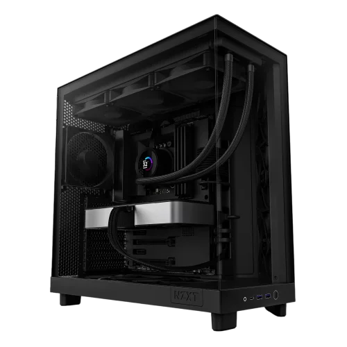 Корпус без блока питания/ Case NZXT H6 Flow, Midi-Tower, TG, 3x120mm, 2xUSB-A 3.2 + 1xUSB-C 3.2, ATX, mATX, mITX Black (CC-H61FB-01)