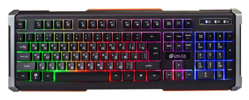 Клавиатура Оклик 710G BLACK DEATH черный/ серый USB Multimedia for gamer LED (476393)
