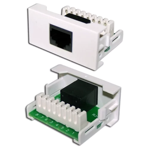 Вставка Mosaic 22.5x45 1xRJ45 Cat.5e, белая (LAN-WA-LP-45/ 5E-WH) (LAN-WA-LP-45/5E-WH)