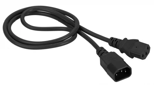 Шнур питания C13-C14, 3х0.75, 220В, 10А, черный, 1 метр (LAN-PP13/ 14-1.0-BK) (LAN-PP13/14-1.0-BK)