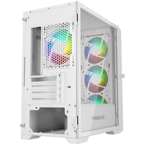Powercase Mistral Micro X4W, Tempered Glass, 4х 120mm 5-color fan, белый, mATX (CMMXW-L4) фото 7