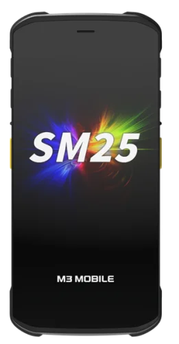 Терминалы сбора данных M3 Mobile SM25 Android 16 GMS, 5G, FHD, WIFI6E, SE55, FRONT&REAR CAMERA, BT5.3 NFC(HF), 8GB/ 128GB, 6000mAh Battery, Hand Strap, Bullet Proof Film (SM255E-WFCFSE-HF)