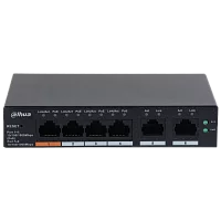 Коммутатор DAHUA DH-CS4006-4GT-60 4-портовый гигабитный PoE коммутатор с функцией облачного управления, 4xRJ45 100Mb, 2xRJ45 1Gb uplink, суммарно 60Вт, коммутация 12Гбит/с, МАС-таблица 8К (DH-CS4006-4GT-60)