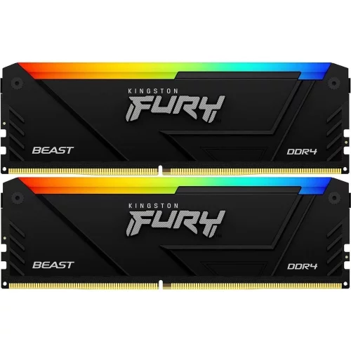 Память оперативная/ Kingston 32GB 3200MT/ s DDR4 CL16 DIMM (Kit of 2) 1Gx8 FURY Beast RGB (Select Regions ONLY) (KF432C16BB12AK2/32WP)