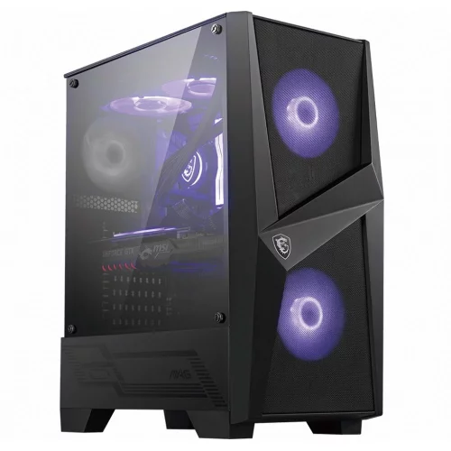 Корпус MSI MAG FORGE 100M Mid-Tower, ATX, 2xUSB 3.2, Audio I/ O, 2x120mm RGB Fan, 1x120mm black Fan, 6-ch Light controller, Front metal MESH, Up to 330mm GPU, Tempered Glass (676414) (306-7G03M21-809)