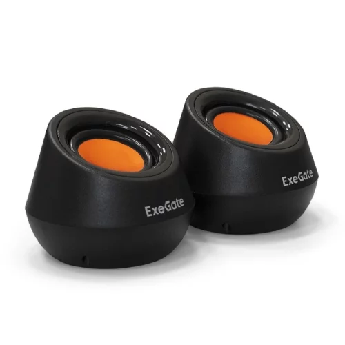 Exegate EX287060RUS Акустическая система 2.0 ExeGate Disco 130 (питание USB, 2х3Вт (6 Вт RMS), 100-20000Гц, черный/ оранжевый)