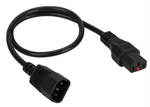 Шнур питания с блокировкой C13-C14, 3х0.75, 220В, 10А, черный, 0.5 метра (LAN-PP13L/ 14-0.5-BK) (LAN-PP13L/14-0.5-BK)