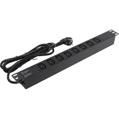 Exegate EX280855RUS Блок розеток ExeGate ServerPro PDU-19H809 Al-8C13-EU2.5, 19,1U,алюм, 8 IEC 320 C13, евровилка, 2.5м