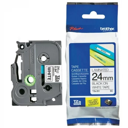Картридж ленточный Brother TZE251, черный, 24 мм., лента для Brother P-Touch