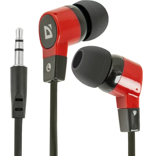 Defender Наушники вставки Basic 619 черный + красный (63619)