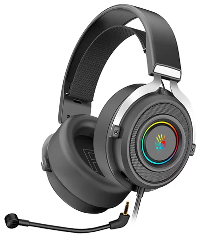 Наушники с микрофоном A4Tech Bloody G535 черный/ серебристый 2м мониторные USB оголовье (G535 (BLACK+SILVER) USB)