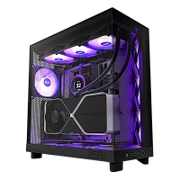 Корпус без блока питания/ Case NZXT H6 Flow RGB (2023), Midi-Tower, TG, 3x120mm RGB, 2xUSB-A 3.2 + 1xUSB-C 3.2, ATX, mATX, mITX Black (CC-H61FB-R1)