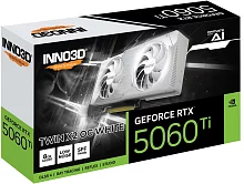 Видеокарта INNO3D RTX 5060 Ti Twin X2 OC WHITE/ / RTX5060Ti, HDMI, DP*3, 8G,D7 (N506T2-08D7X-193075W)