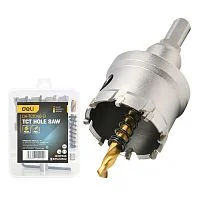 Коронка по металлу твердосплавная с центрирующим сверлом Deli DH-TCT040-E1 диаметр 40мм, шестигранный хвостовик