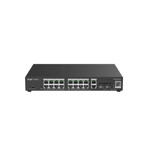 Коммутатор смарт 16*1Гб/ c POE + 2*1Гб/ SFP, POE бюджет 250 Вт, металлический корпус (RG-ES220GS-P)
