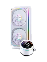 Система жидкостного охлаждения/ Water Cooling System JONSBO TH-240 White (260W, 240mm, LED temp., White, ARGB/ Fans: 2x120mm, 62.4CFM, 37.3dBA, 2400RPM/ Pump height 72mm, 30dBA, 2400RPM, Rad thickness