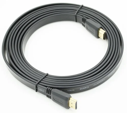 Кабель аудио-видео FLAT HDMI (m)/ HDMI (m) 3м. черный (576385) (576385#MLN)