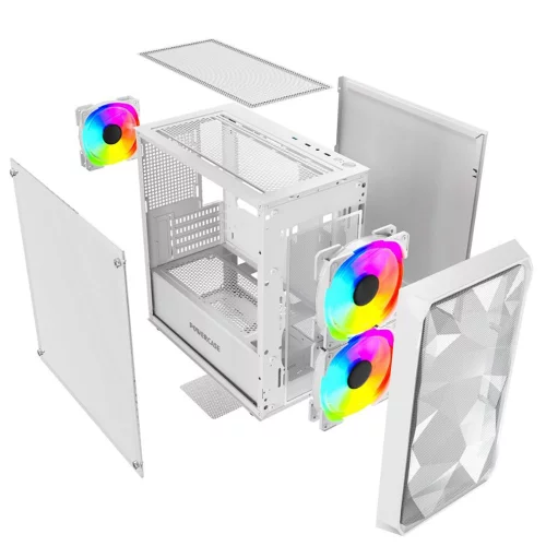Powercase Mistral Micro A3B ARGB, Tempered Glass, 2x 140mm ARGB PWM+1x 120mm ARGB PWM, белый, mATX (CMMAW-A3) фото 9