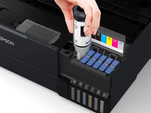 МФУ струйный Epson L8180 (C11CJ21403/402/504/502) A3 Duplex Net WiFi черный фото 3