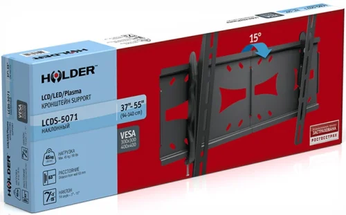 Кронштейн для телевизора Holder LCDS-5071 темный металлик 37-55 макс.45кг настенный наклон фото 13