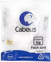 Патч-корд Cabeus PC-UTP-RJ45-Cat.5e-0.3m-WH U/UTP RJ-45 вил.-вилка RJ-45 кат.5E 0.3м белый ПВХ