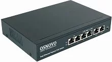 PoE Коммутатор OSNOVO SW-20600/A(80W) Passive PoE коммутатор Fast Ethernet на 6 портов. Порты: 4 х FE (10/100 Base-T, 52V 4,5(+) 7,8(–)) совместимы с PoE (IEEE 802.3af/at), 2 x FE (10/100 Base-T) Uplink. Совместим с