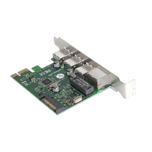 Exegate EX283714RUS Контроллер сетевой EXE-361 PCI-E 2.0, 3*USB3.0 ext + LAN UTP 1000Mbps, раз.доп.пит.OEM) фото 3