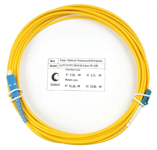Патч-корд ВО Cabeus FOP(s)-9-LC-SC-10m Шнур оптический simplex LC-SC 9/125 sm 10м LSZH