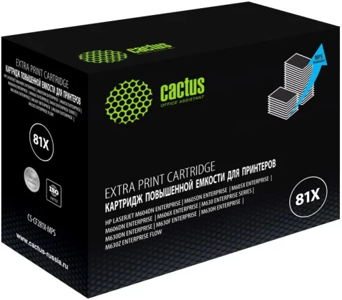 Картридж лазерный Cactus CS-CF281X-MPS CF281XX черный (30000стр.) для HP LJ Ent M630/M605dn/M606dn/M605x