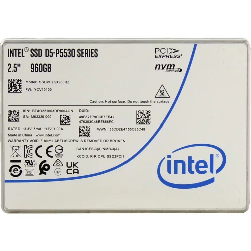 Intel SSD D5-P5530 Series, 960GB, U.2(2.5