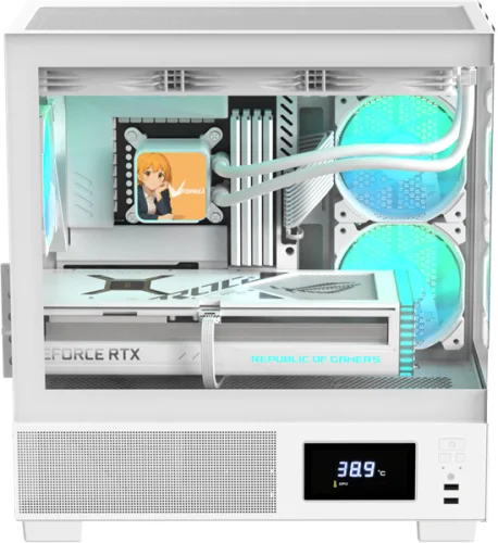 Корпус Formula V Line Crystal E1M White, MATX, USB3.0*2, Switch Display Panel