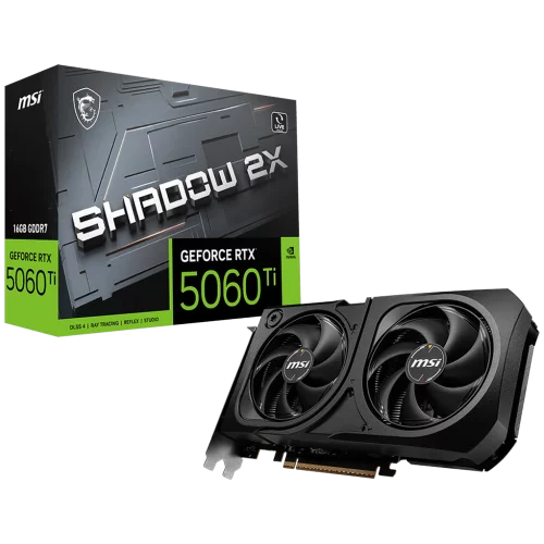 Видеокарта MSI RTX5060Ti SHADOW 2X PLUS 16GB GDDR7 128bit 3xDP HDMI 2FAN RTL (RTX 5060 TI 16G SHADOW 2X PLUS)
