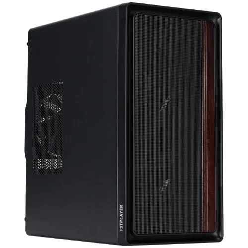 1STPLAYER Корпус WD1 Black / mATX / 3x120mm fans / WD1-BK-3F