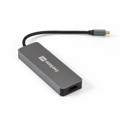 Exegate EX293984RUS Док-станция ExeGate DUB-31C/ PD/ H (кабель-адаптер USB Type-C --> 3xUSB3.0 + PD 60W + HDMI 4K@30Hz, Plug&Play, серый) фото 2