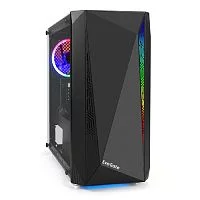 Exegate EX294384RUS Корпус Minitower ExeGate Mistery R2 (mATX, без БП, 2*USB+1*USB3.0, аудио, черный, 1 вент. 12см с RGB подсветкой и полоса на передней панели, боковая панель - закаленное стекло)