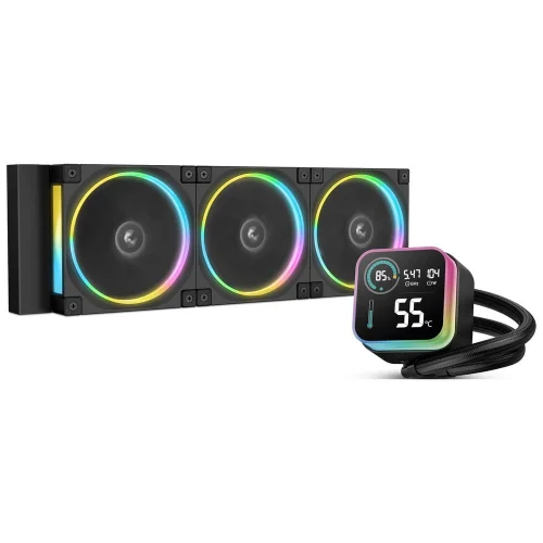 Система водяного охлаждения Deepcool LQ360 Ultra ARGB Soc-AM5/AM4/1200/1700/1851 черный 4-pin 32dB Al LCD 350W 1900gr Ret (R-LQ360-BKASMC-G-1)