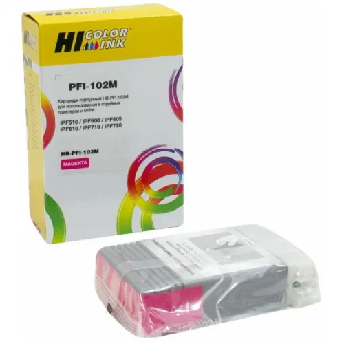 Картридж Hi-Black (HB-PFI-102M) пурпурный 130 мл для Canon IPF-510/ 600/ 710 (1100003)