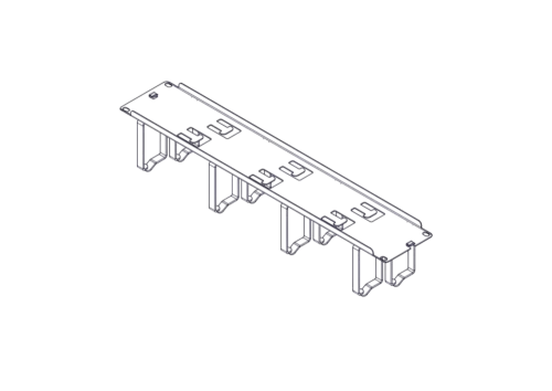 Горизонтальный кабельный организатор Systeme Electric, серия Uniprom, 2U, стальные кольца, 2 ряда (UT8426D)