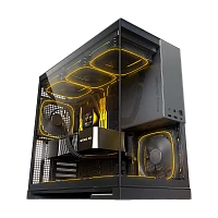 Корпус ПК без блока питания/ Case Geometric Future Model 5, Midi-Tower, TG, no fans, 2xUSB-A 3.0, 1xUSB 3.2 Type-C, E-ATX, ATX, mATX, mITX Black/ Gray (1AM5WKBK00100)