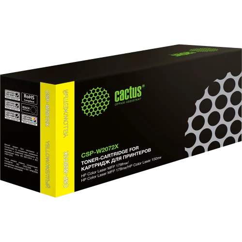 Картридж лазерный Cactus CSP-W2072X 117X желтый (1300стр.) для HP Color Laser 150a/150nw/178nw MFP/179fnw MFP