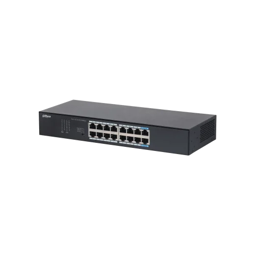 16-портовый неуправляемый коммутатор, Порты: 14 RJ45 10/ 100/ 1000Мбит/ с, 2 RJ45 10/ 100/ 1000Мбит/ с (uplink); питание: 100-240В(AC), Изоляция портов, агрегация портов (DH-S3016-16GT)