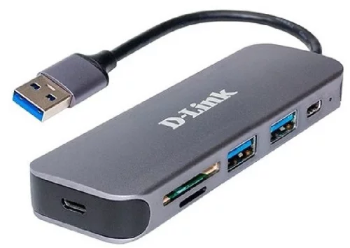 Концентратор/ DUB-1325 USB3.0 Hub, 2xUSB3.0 + USB-C, SD/microSD Card Reader (DUB-1325/A2A)