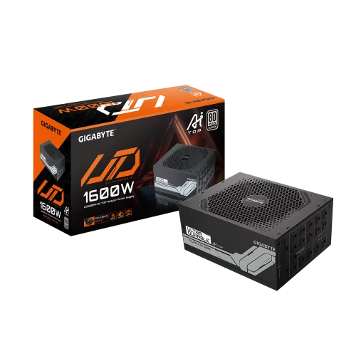 Блок питания Компьютер Gigabyte UD1600PM PG5 AI TOP 1600W, 80Plus, Platinum, Полностью модульный, PCIe Gen 5.0, ATX 3.1 compatible (GP-UD1600PM PG5)