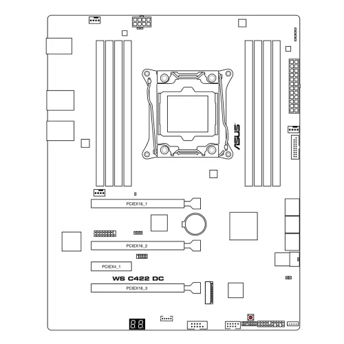 WS C422 DC /  LGA-2066,ATX,8DIMM,5PCIE OEM (90SB08J0-M0UBN0)