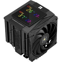 Кулер для процессора/ CPU Cooler Thermalright Royal Knight 120 Digital Black (4-pin PWM, LED temp., 162mm, Ni/ Cu, 6x6mm, 2x120mm, 80.45CFM/ 56.36CFM, 29.4dBA/ 28.4dBA, 2150RPM/ 1900RPM, S: 1200, 1700, 18 (RK120-DG-BL)