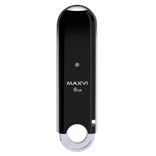 Maxvi USB Drive 8GB P2 black, монолит с колпачком, ABS пластик, USB 2.0 (5379) фото 3