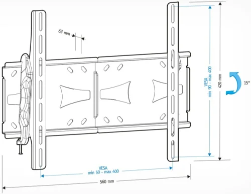 Кронштейн для телевизора Holder LCDS-5071 темный металлик 37-55 макс.45кг настенный наклон фото 12