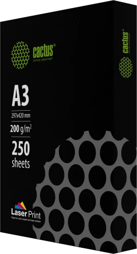 Бумага Cactus CS-LPA3200250 A3 марка A/200г/м2/250л./белый CIE170% для лазерной печати